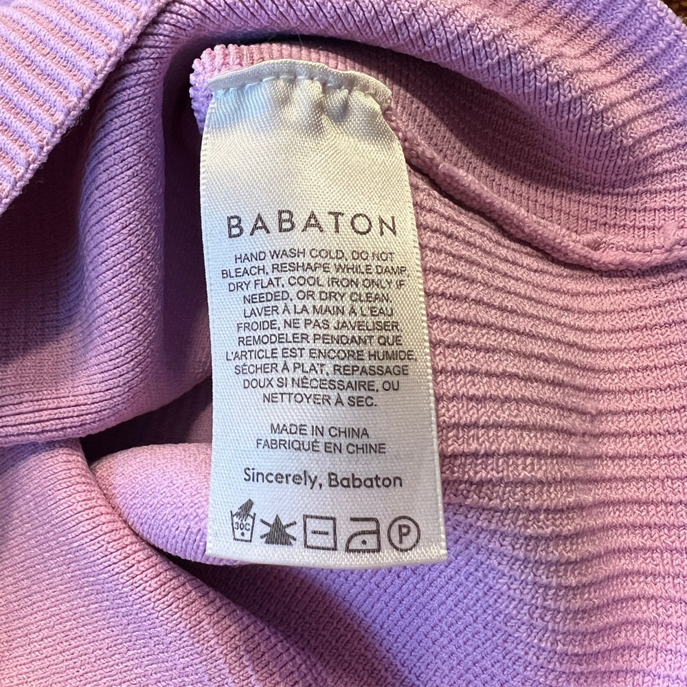 Aritzia Babaton Cropped Tank Sculpt Knit Criss Cross 2XL Lilac Purple Like New - Picture 3 of 8